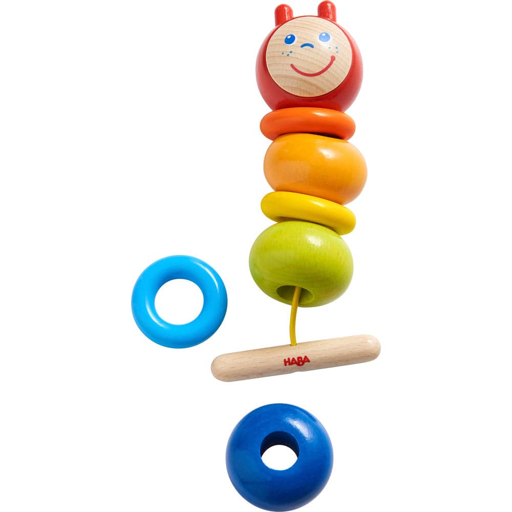 Colorful Caterpillar Wooden Threading Toy - HABA USA