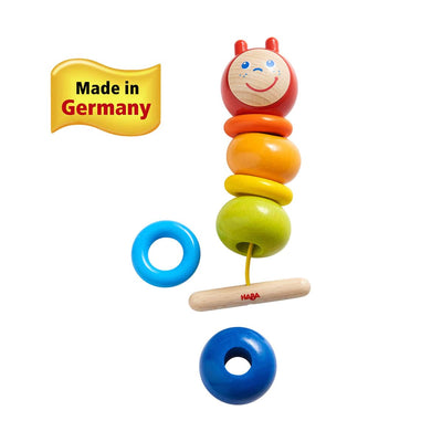 Colorful Caterpillar Wooden Threading Toy - HABA USA