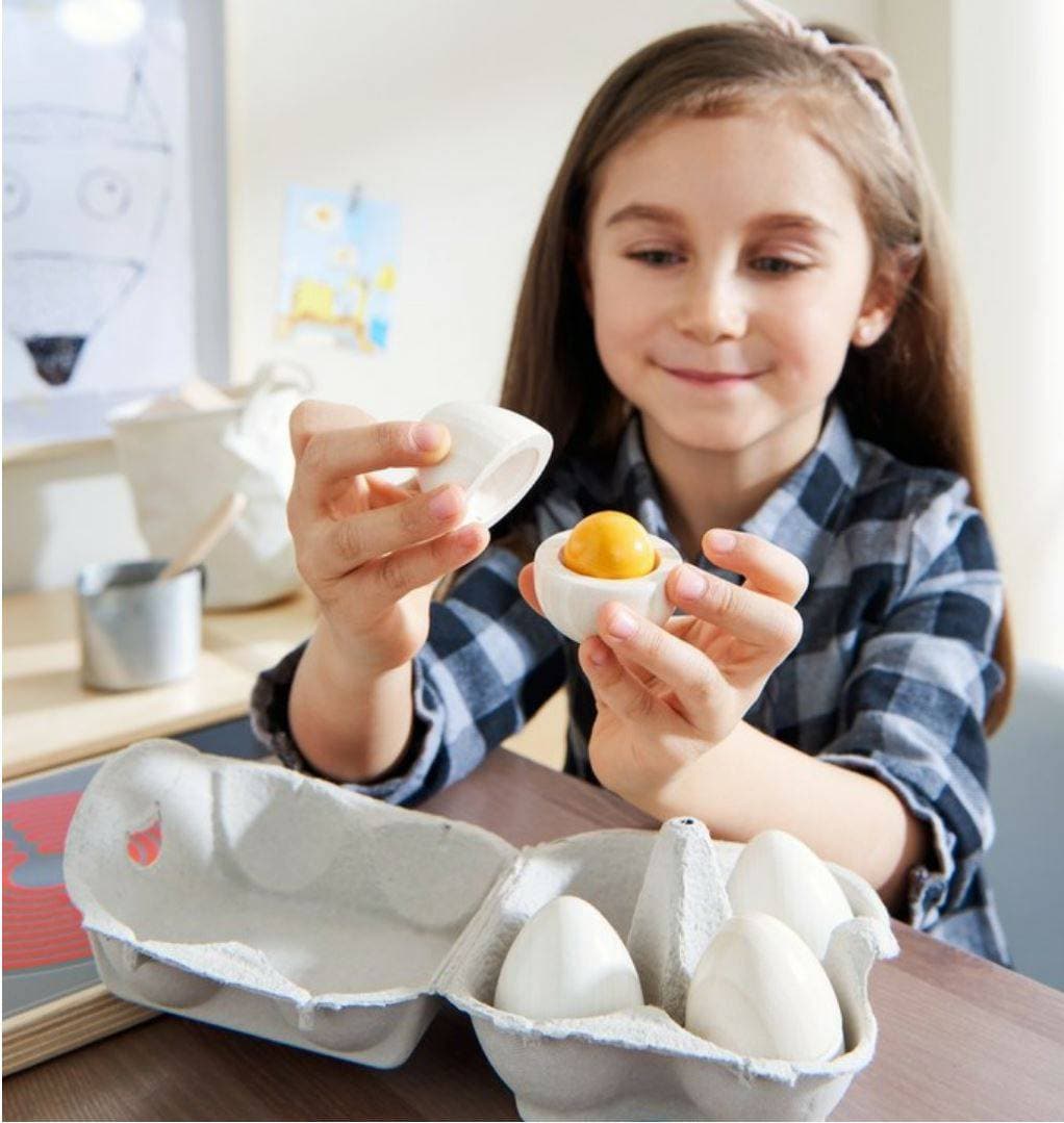 Wooden Eggs with Removable Yolk Play Food - HABA USA