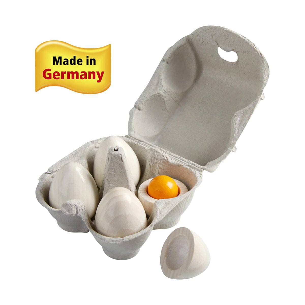 Wooden Eggs with Removable Yolk Play Food HABA USA