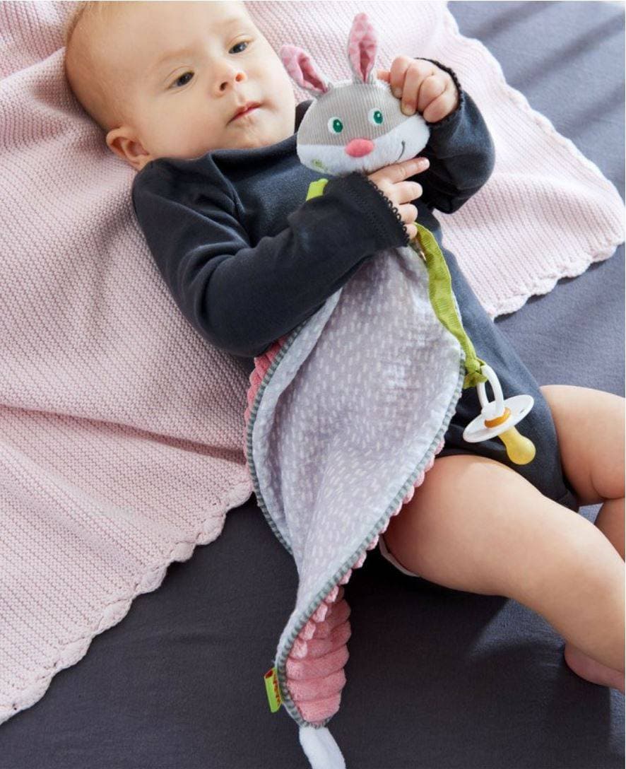 Cuddly Bunny Hops Snuggly Lovey Baby Blankie - HABA USA