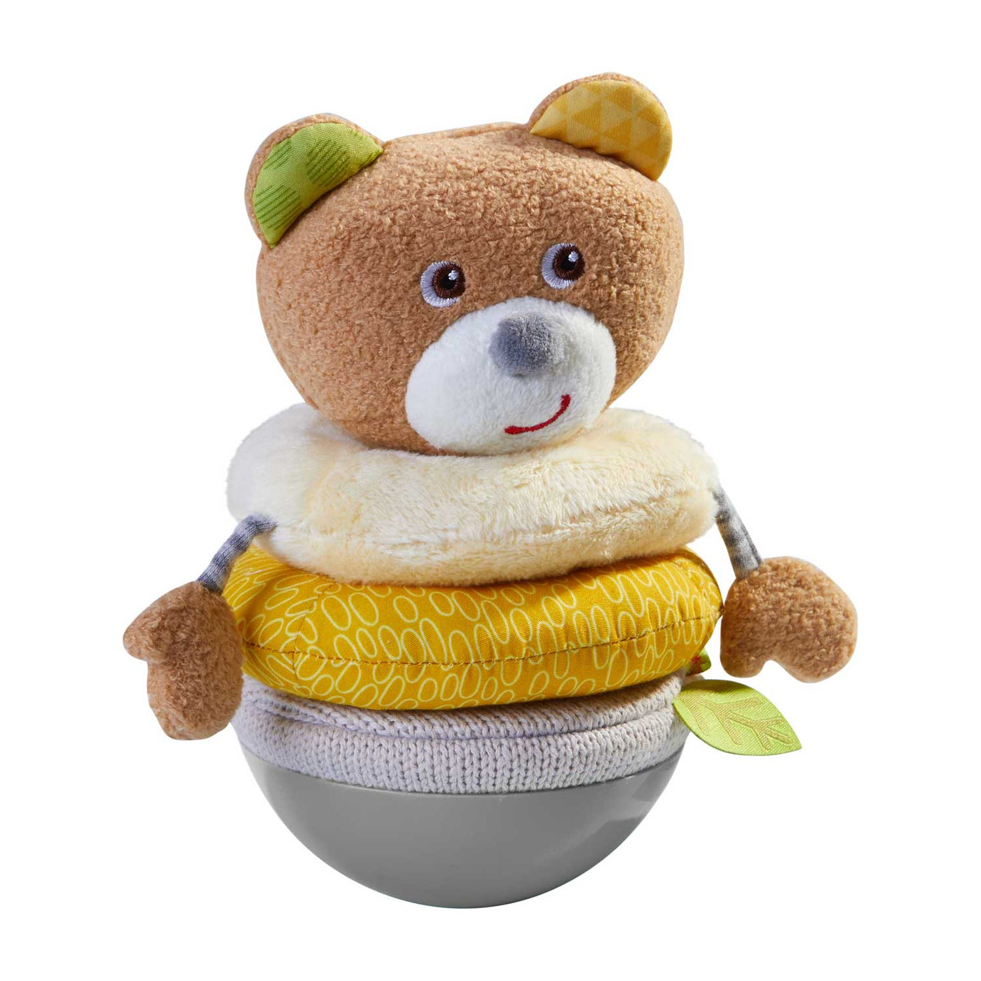 Roly Poly Bear Wobbling Soft Baby Toy with Stacking Rings - HABA USA