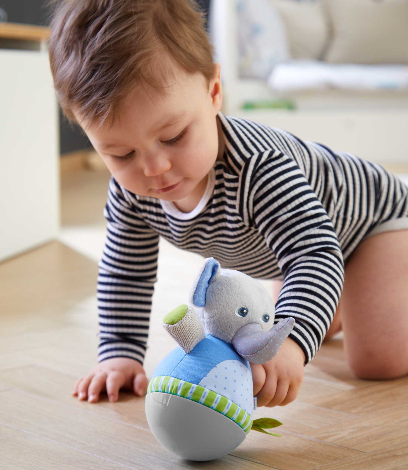 Roly Poly Elephant Wobbling Soft Baby Toy | HABA USA