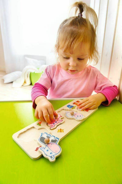 Baby Farm Animals 4 Piece Knob Clutching Puzzle - HABA USA