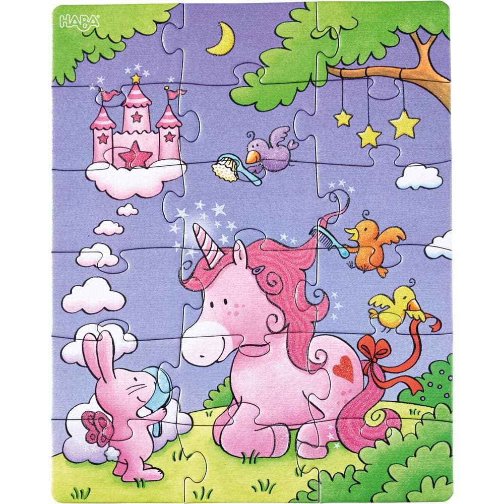 Unicorn Glitterluck Set of 3 Puzzles - HABA USA
