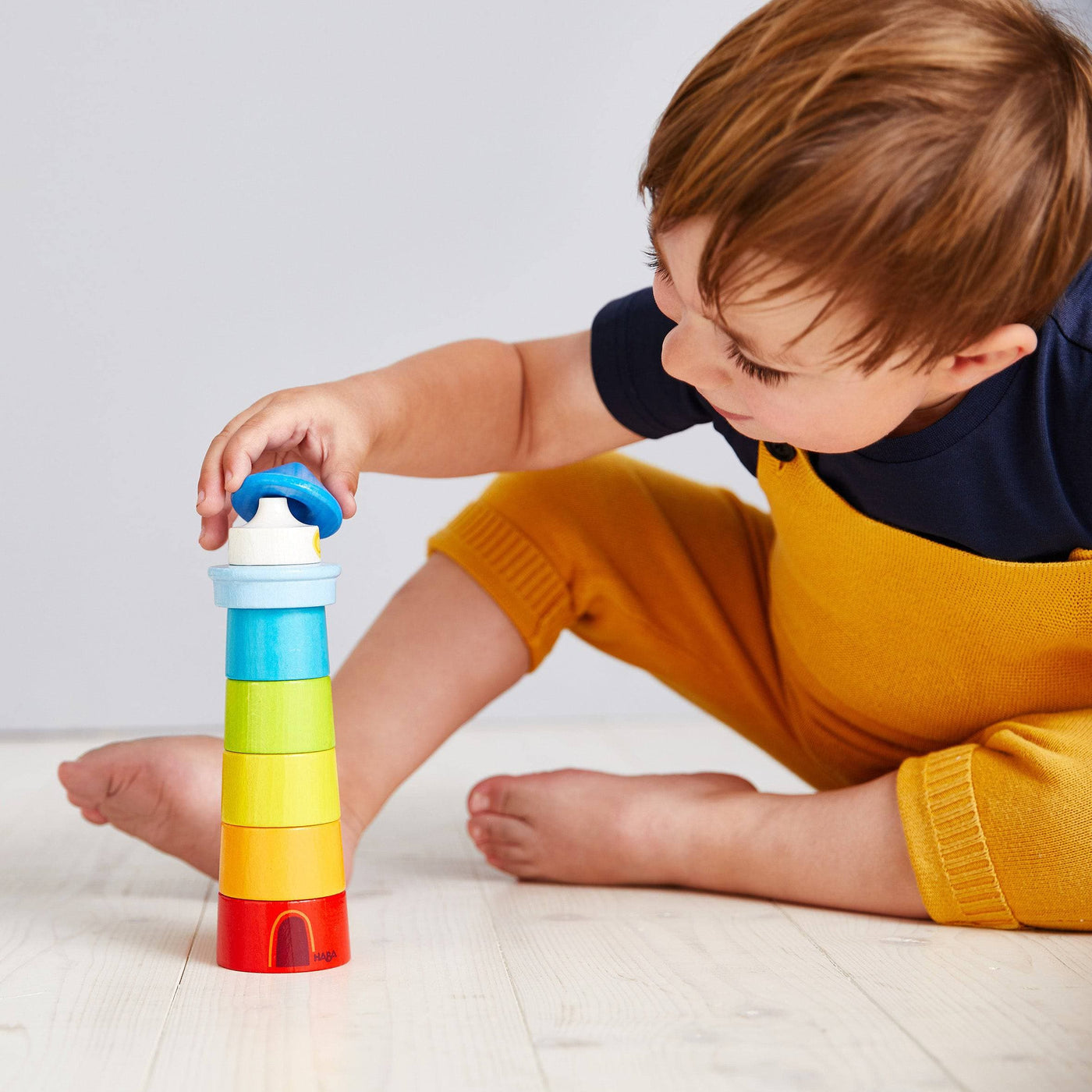 Lighthouse Wooden Rainbow Stacker - HABA USA