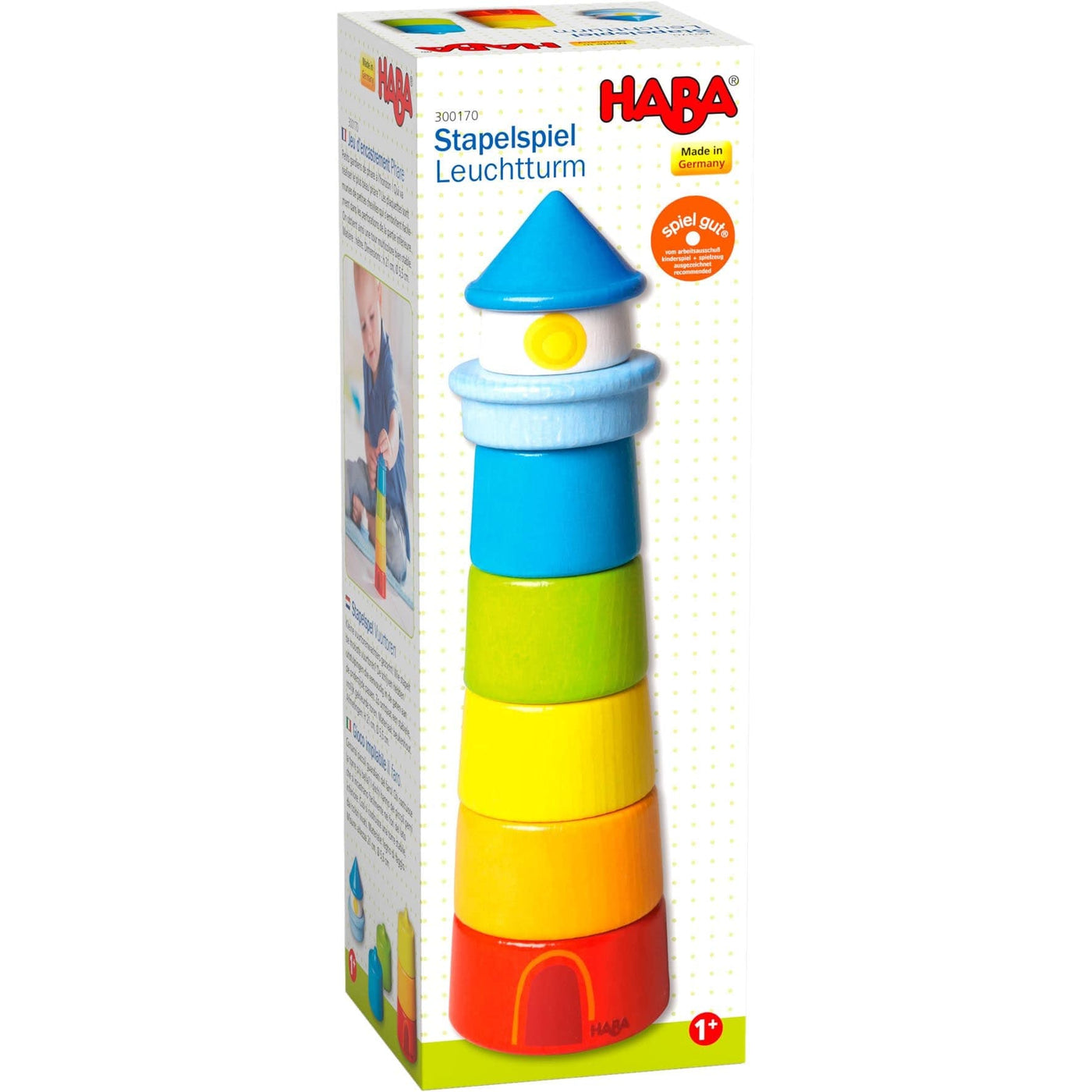 Lighthouse Wooden Rainbow Stacker - HABA USA