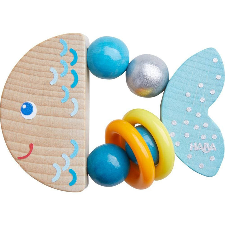 baby fishing pole rattle HABA Wooden Clutching Toy Rattlefish