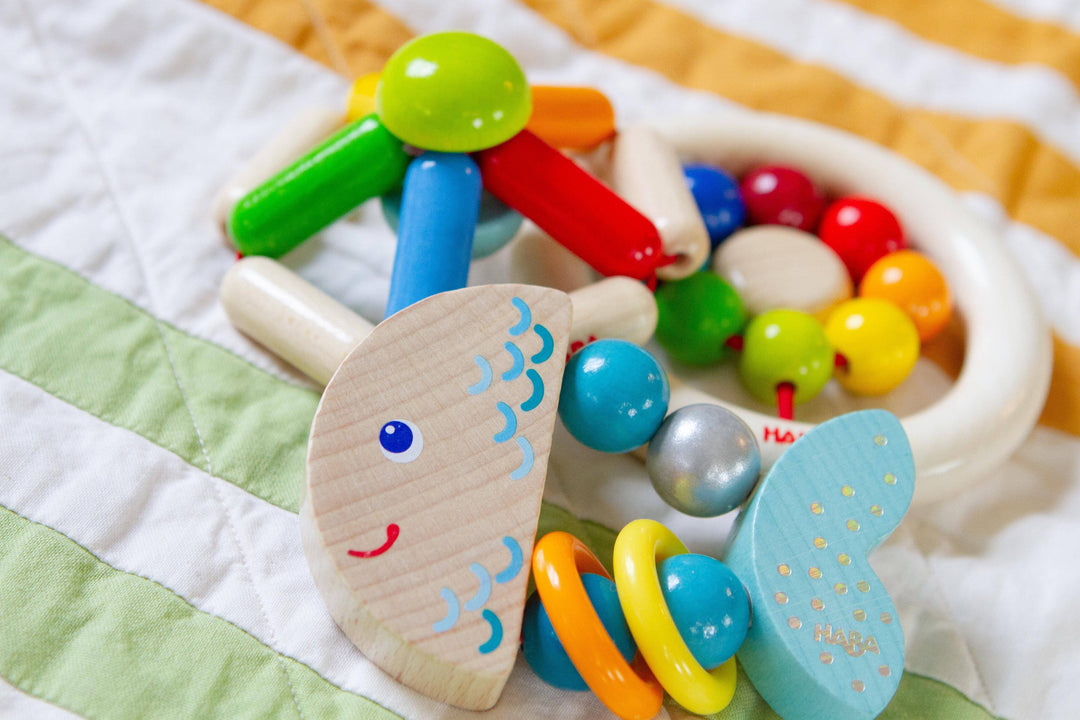 Rattlefish Wooden Clutching Toy Baby Rattle