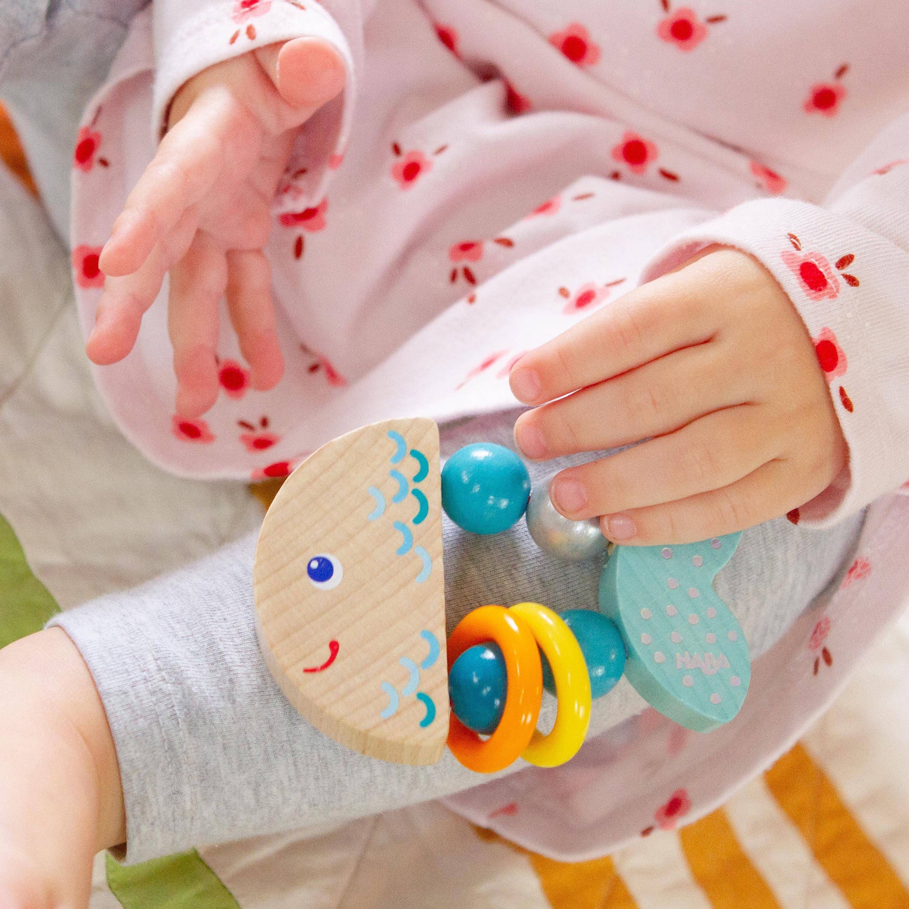 Rattlefish Wooden Baby Rattle | HABA USA