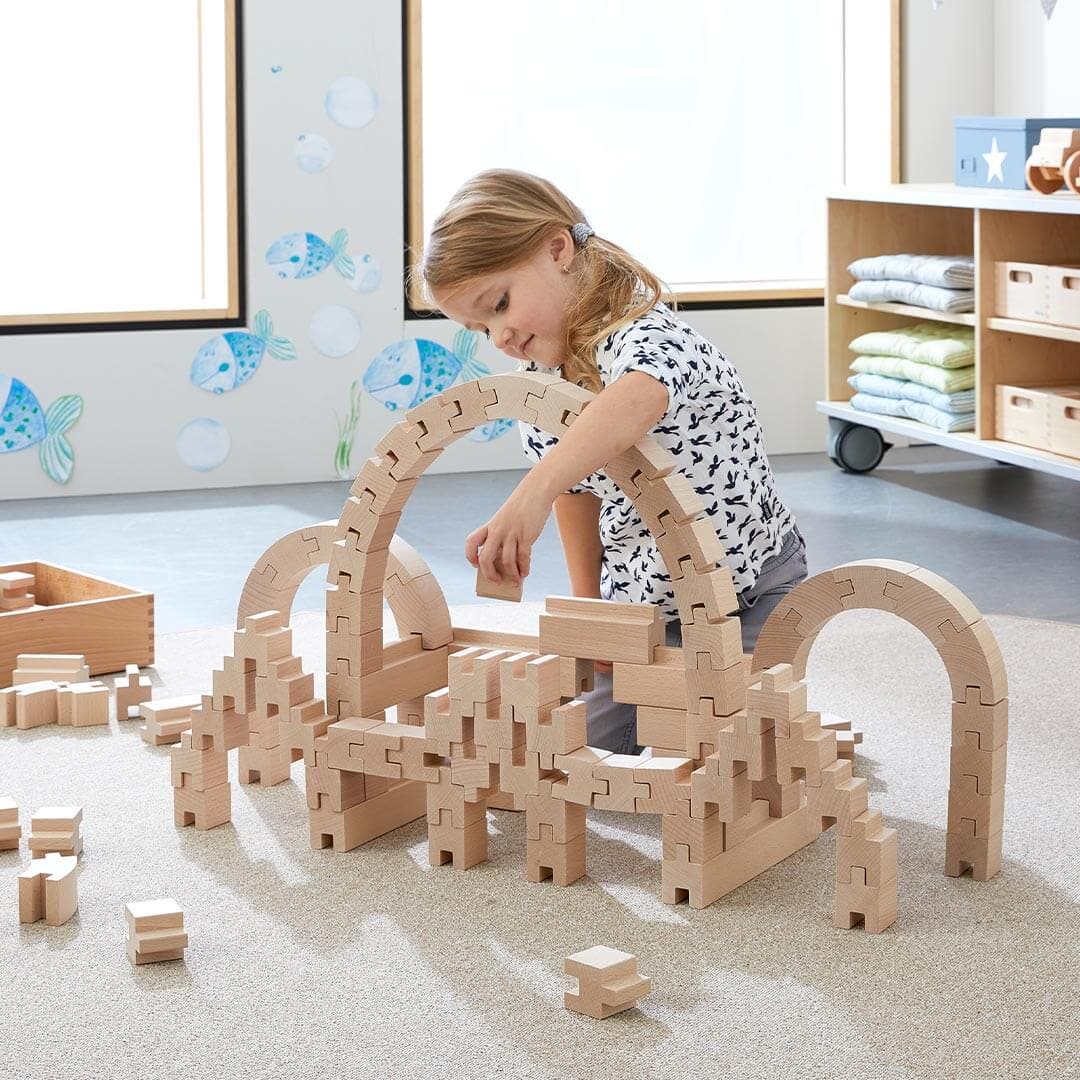 Interlocking Wooden Blocks Construction Set | HABA USA
