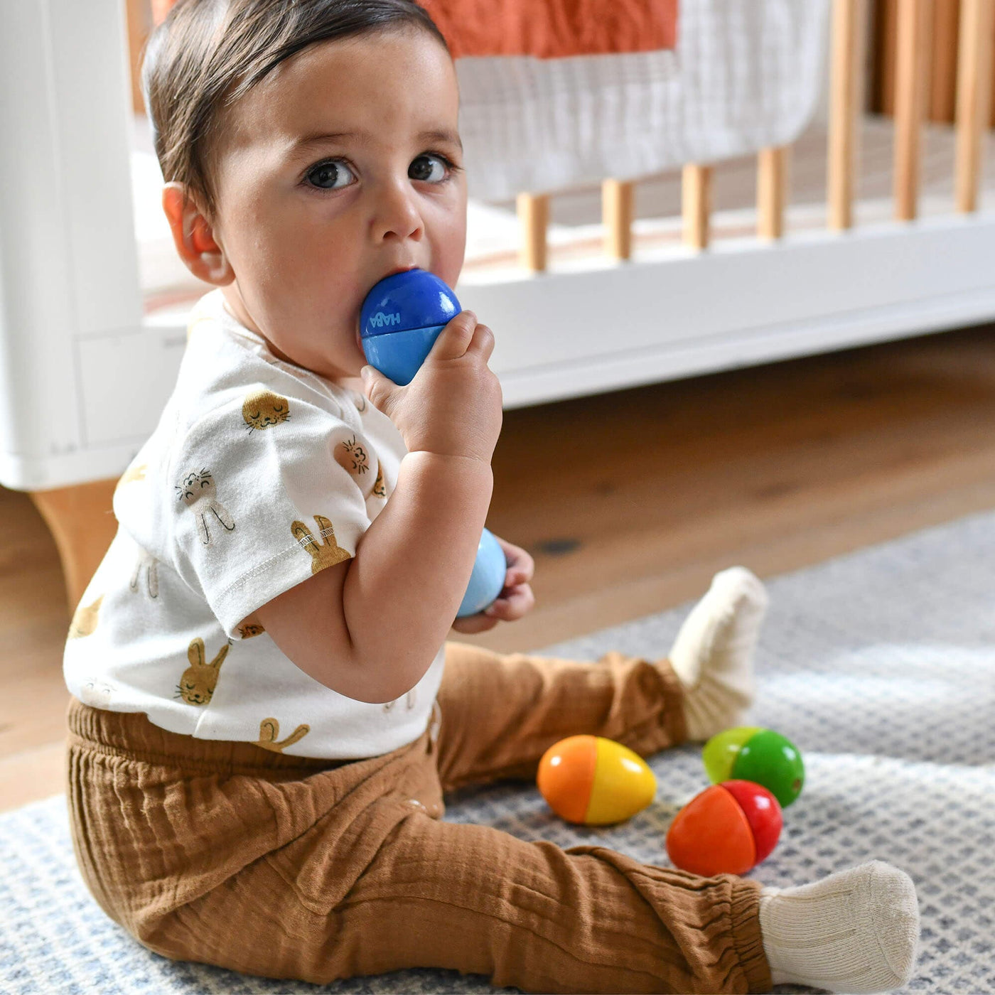 Set of 5 Wooden Musical Eggs - HABA USA