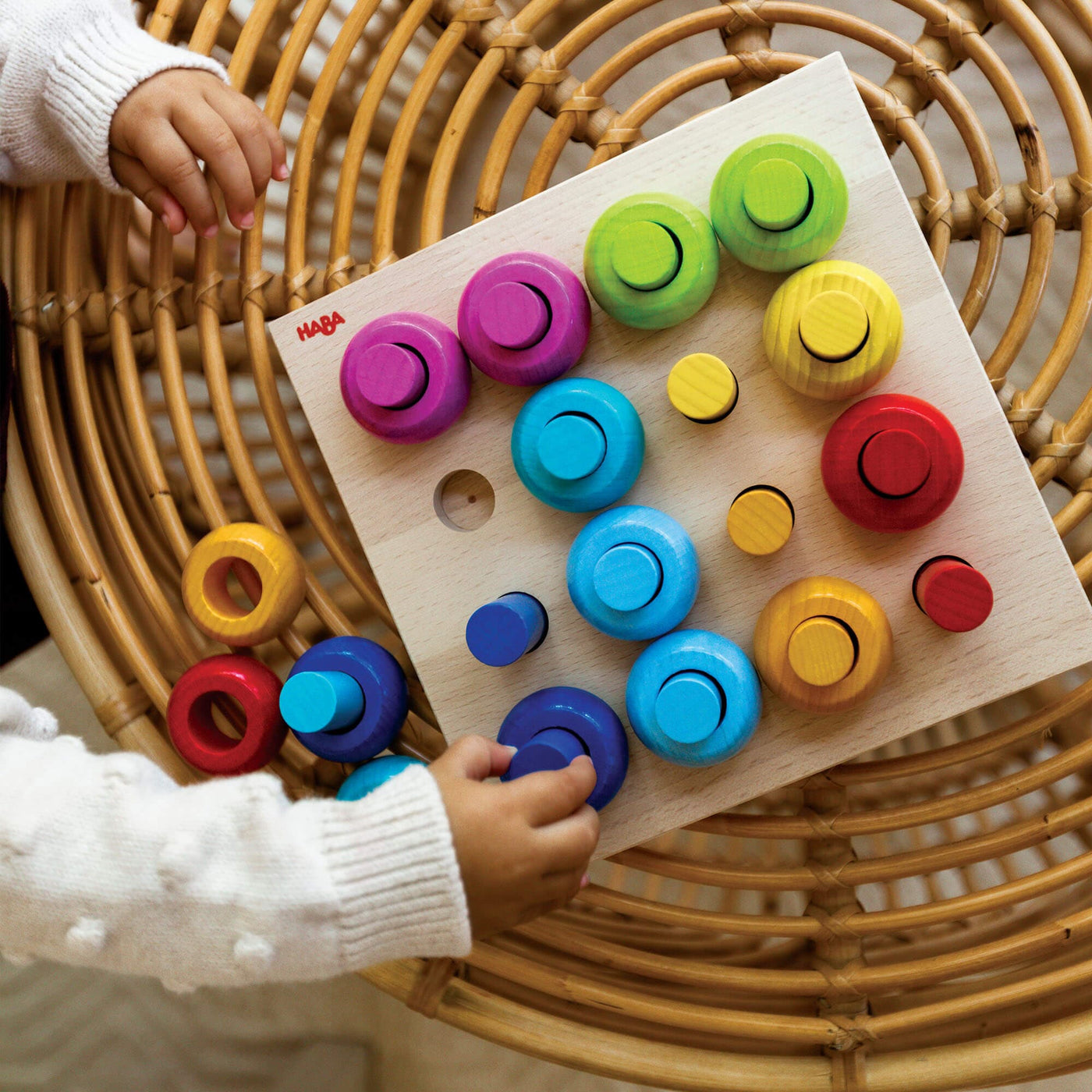 Rainbow Whirls Pegging Game - HABA USA